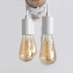 led lamp houten balk e27 fitting stoffen snoer led lamp