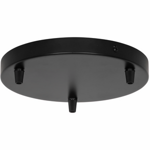 Plafondkap zwart rond 3 uitgangen 22 cm