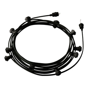 Feestverlichting zwart 12.5m 10x E27 fitting