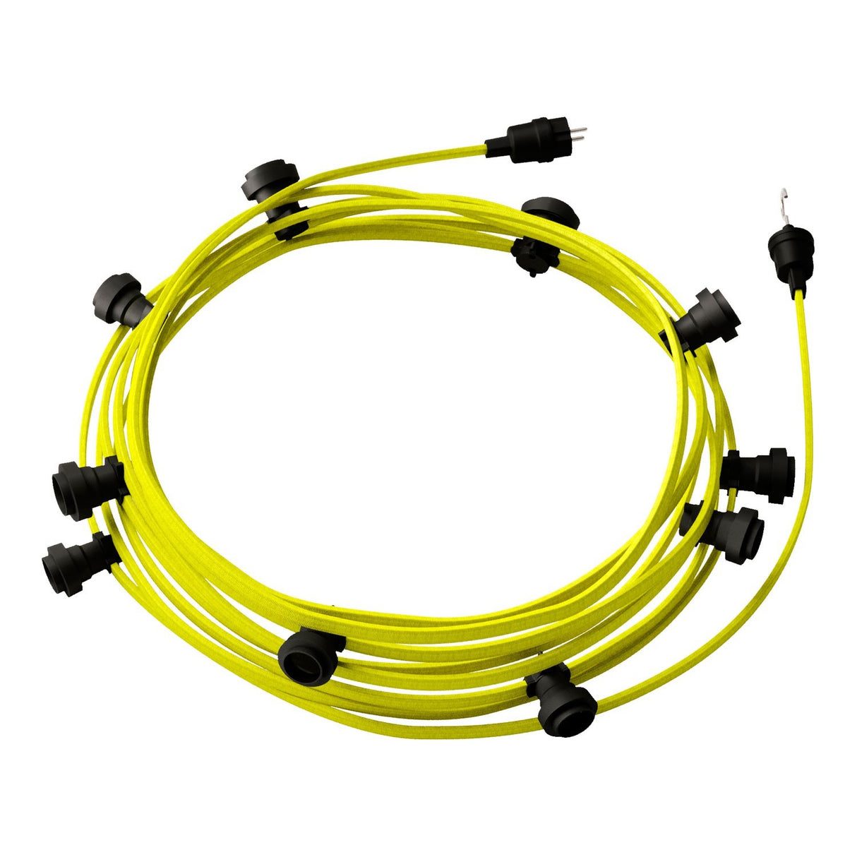 Feestverlichting zwart 12.5m 10x E27 fitting