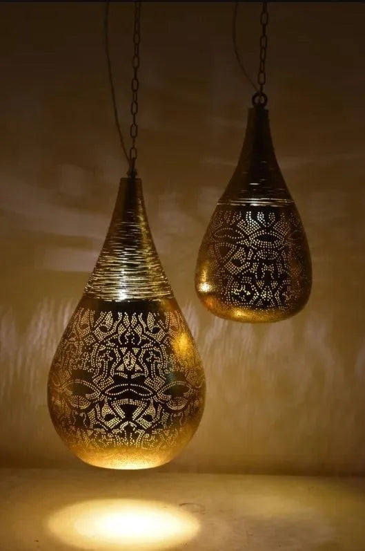 Hanglamp marokkaans filigrain e27 fitting bladgoud