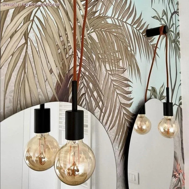 Fitting lamp e27 lang zwart rond design 7cm - FOIR