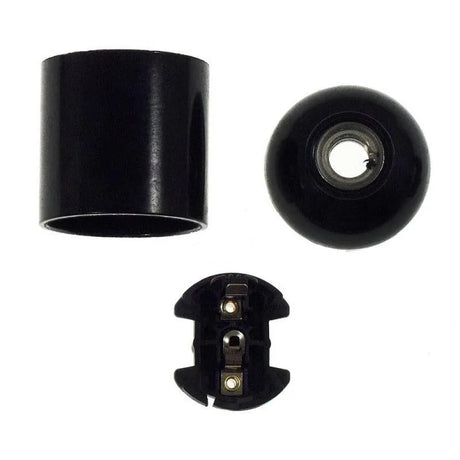 Bakeliet fitting rond e27 lamp fitting glad zwart