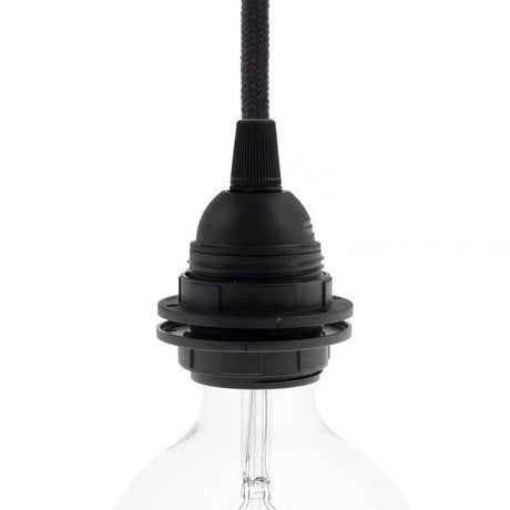 Fitting zwart schroefdraad e27 rond