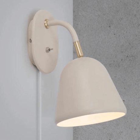 Wandlamp beige en messing met schakelaar & E14 fitting Nordlux Fleur - FOIR