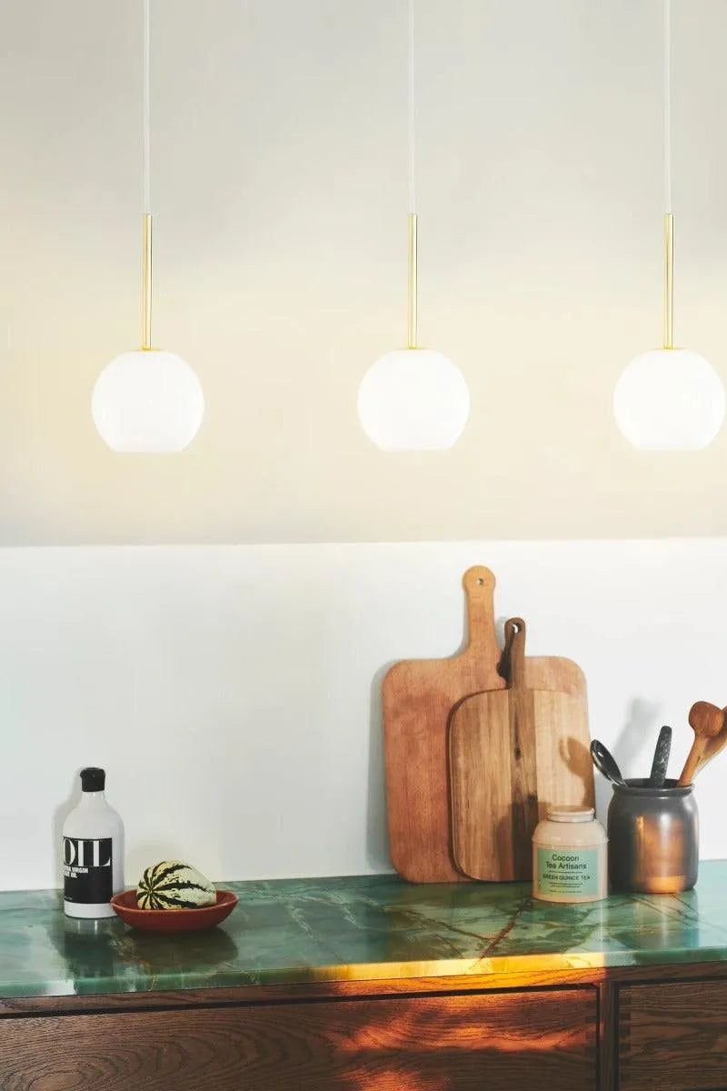 Hanglamp messing & opaalglas E14 fitting 'Nordlux Franca 13 cm - FOIR