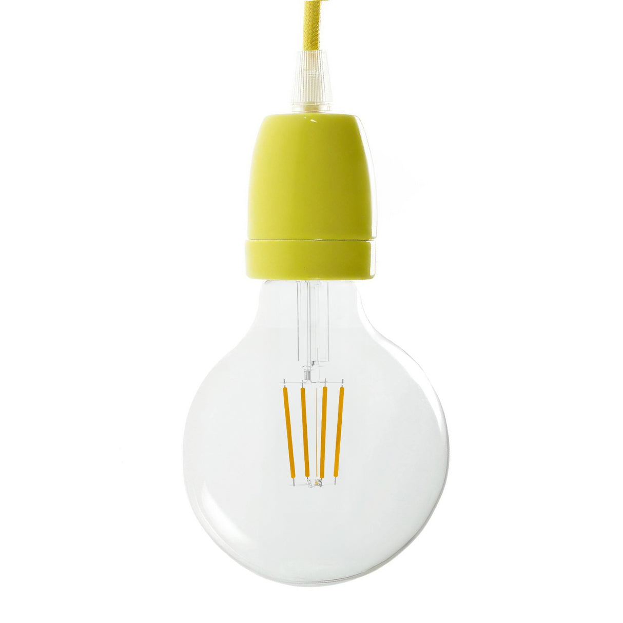 Porselein E27 fitting modern glad met trekontlaster