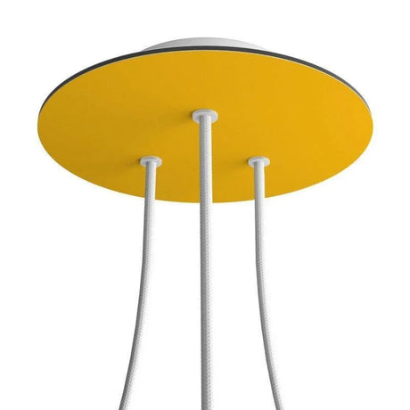 Plafondkap mosterdgeel 200mm 3 uitgangen minimalistisch aluminium 
