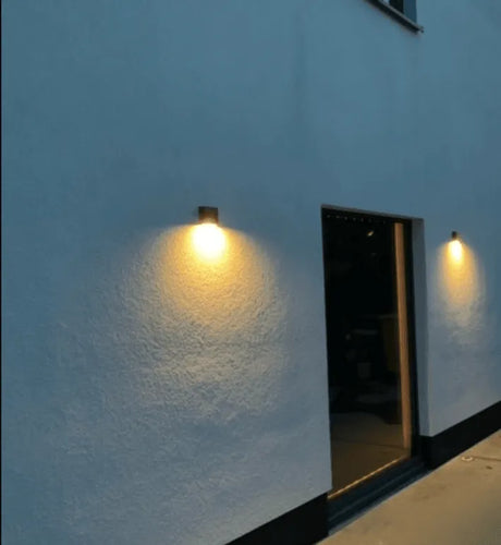 Kleine gevelverlichting antraciet downlighter voor buiten led lamp