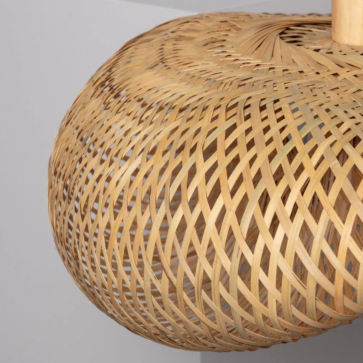 Hanglamp rotan groot 'Katasi' ovaal E27 fitting 60 cm - FOIR