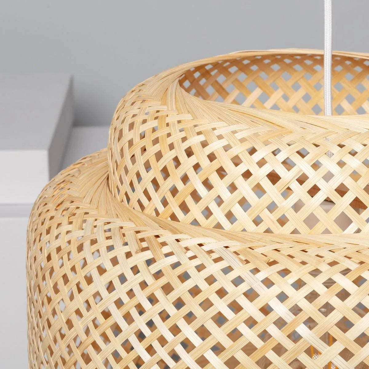 Hanglamp rotan gevlochten led e27 fitting