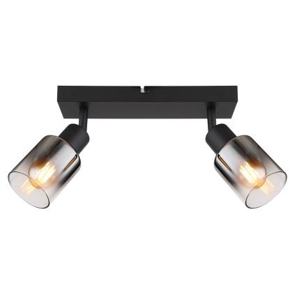 Plafondspot HUBERTUS zwart glas verstelbaar (1 stuk)  Spot 2xE14/40W/230V