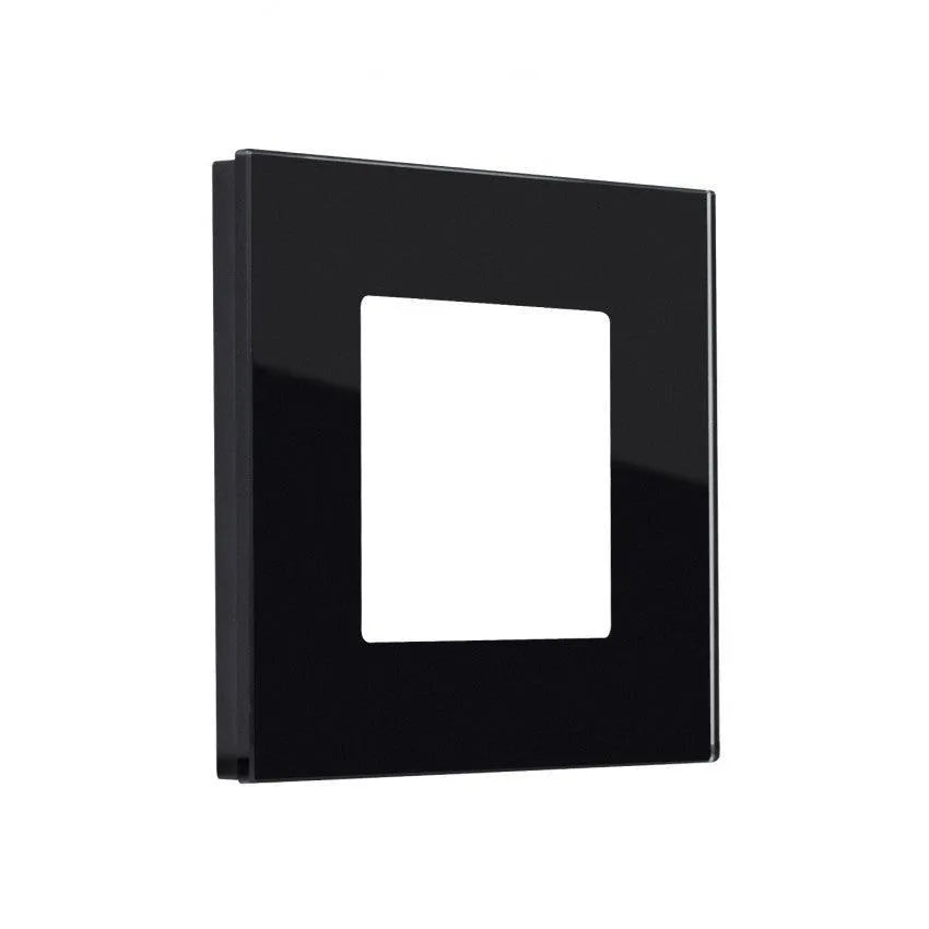 Stopcontact zwart glas eu modern 