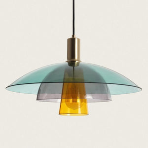 Hanglamp glas gekleurd Retro Vintage stijl hanglamp glazen kap verschillende kleuren E27 fitting design rond 