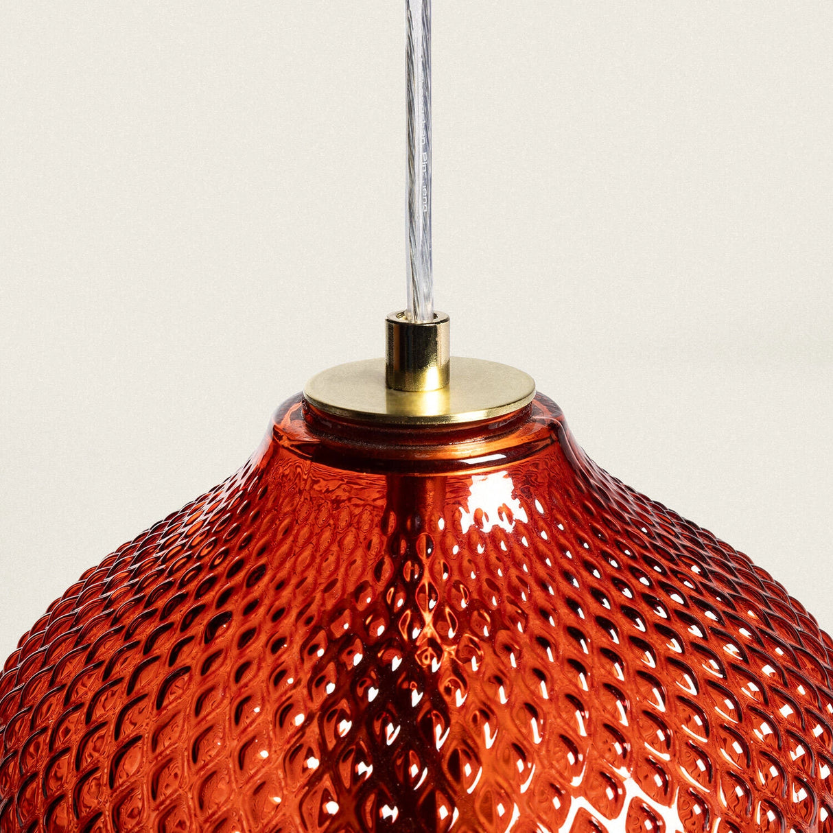 Hanglamp Rood Glas E27 rond 20 cm