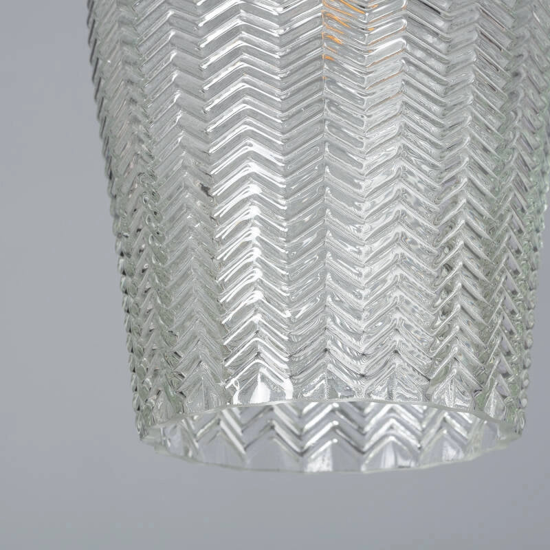 Hanglamp glas Ribbel e27 Retro goud
