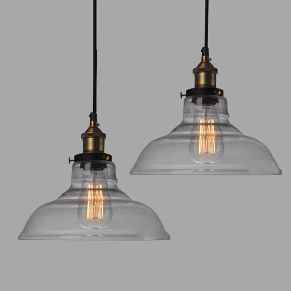 Glazen lampenkap helder glas met fitting en plafondkap