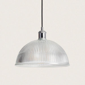 Hanglamp Glas ribbel e27 fitting 30 cm