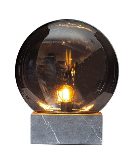 Kleine tafellamp met smokeglas e27 fitting schakelaar by rydens glori  7391741025722
