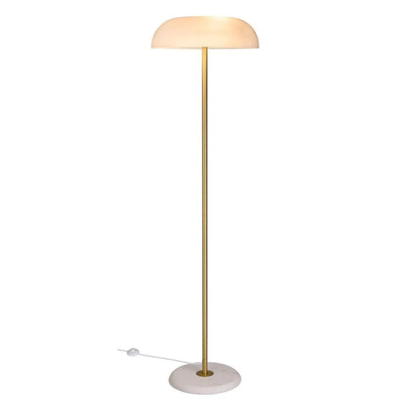 Vloerlamp messing marmer opaal glas E14 schakelaar 'Glossy' - FOIR