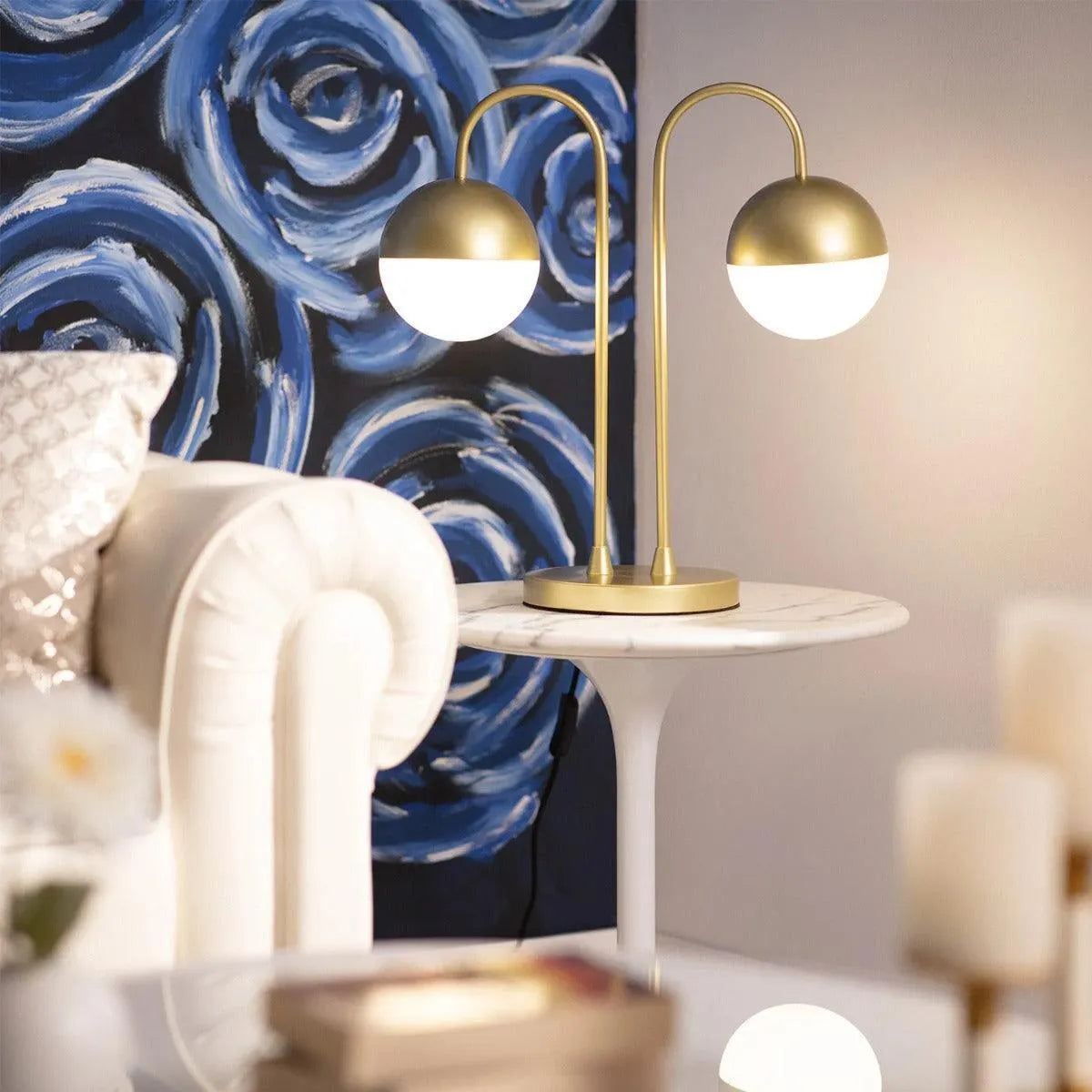 Tafellamp goud bollen 'Cleopatra' G9 fitting 45 cm - FOIR