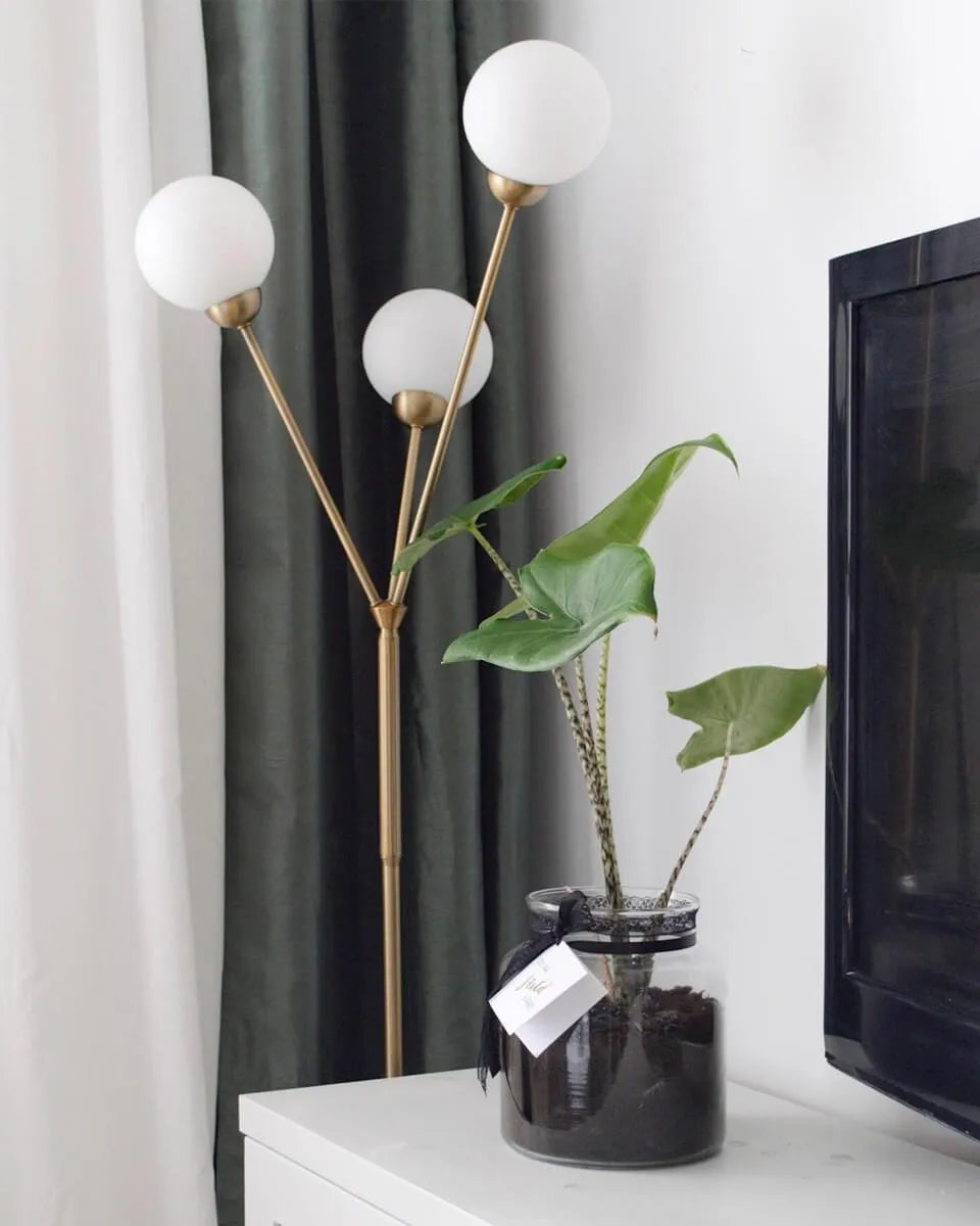 Vloerlamp bollen '3Some' 3 opaal glas Goud By Rydens 165cm - FOIR