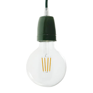 Porselein E27 fitting modern glad met trekontlaster