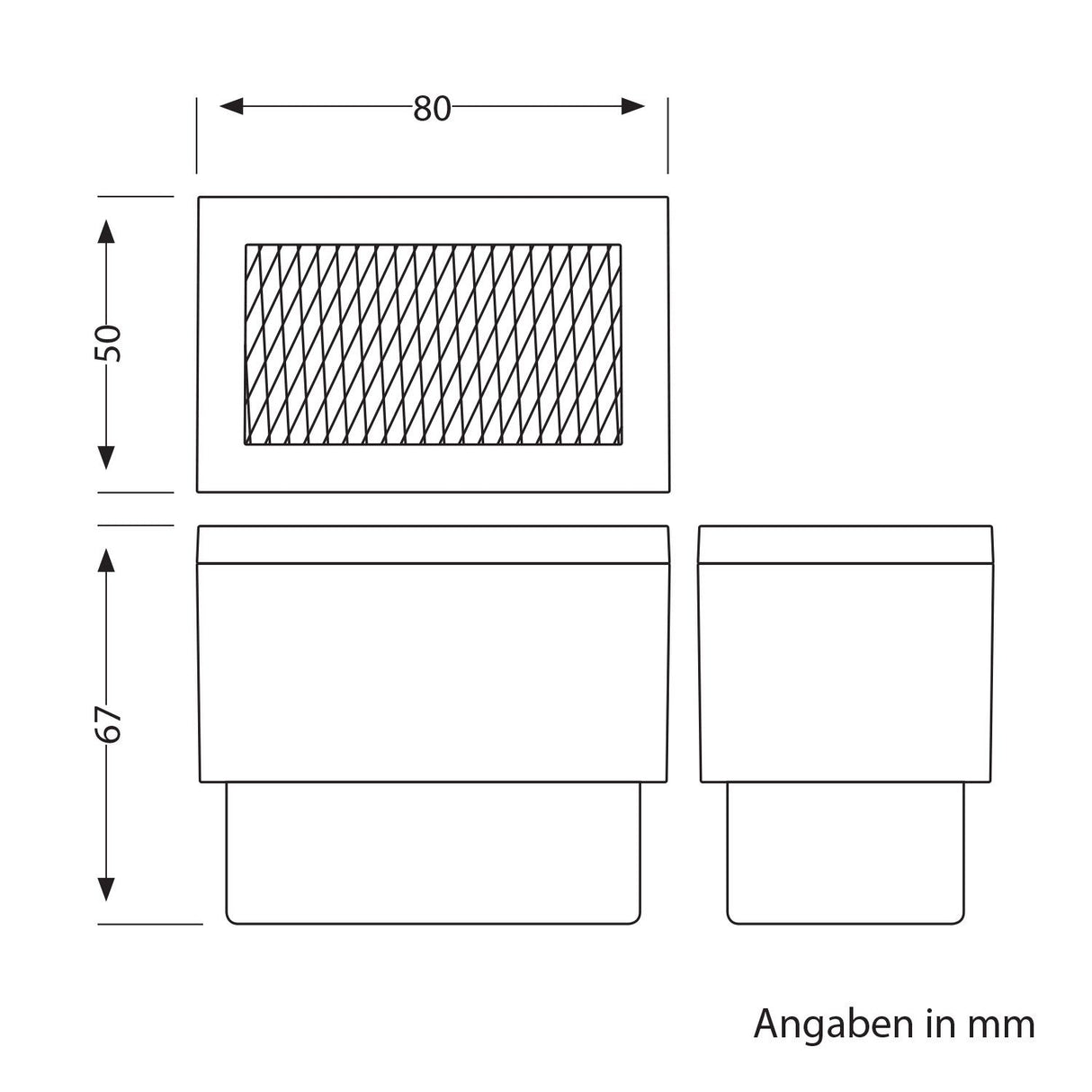Inbouwspot grondspot overrijdbaar vierkant baksteen 8 cm x 5 cm LED 0.5W warm wit (kopie)