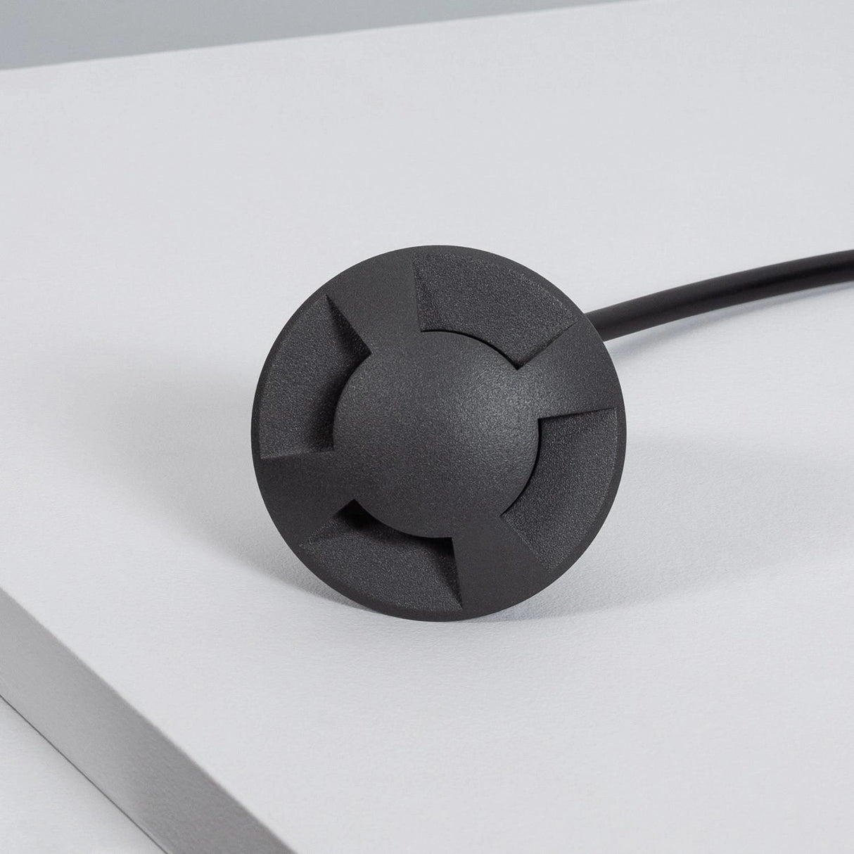 Grondspot Zwart 3W led warm wit 52mm 24V