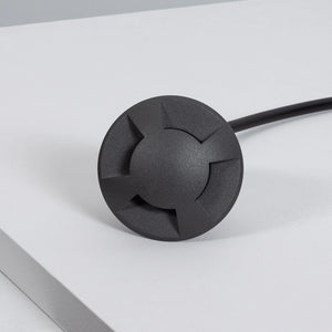 Grondspot Zwart 3W led warm wit 52mm 24V
