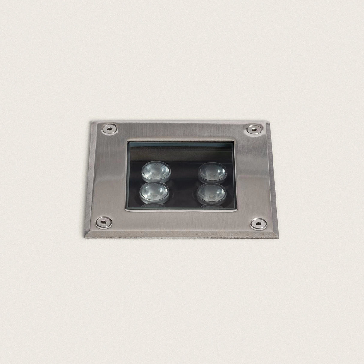 Grondspot vierkant zilver 6W Topia led warm wit inbouwdiameter 11.6 cm 230V