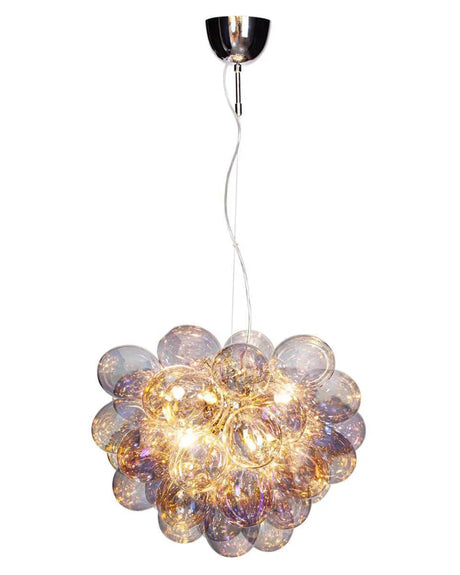 Hanglamp 'Gross' glazen hanglamp 'mother of pearl' multicolor By Rydens 8x G9 fitting 500mm - FOIR