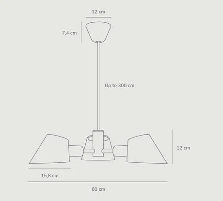 Hanglamp design 600mm e27 fitting rond led lamp 