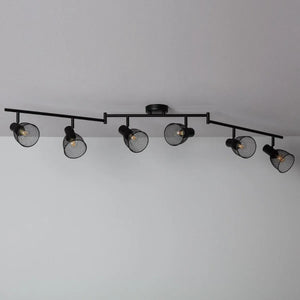 plafondlamp met gaas kappen 6 fittingen