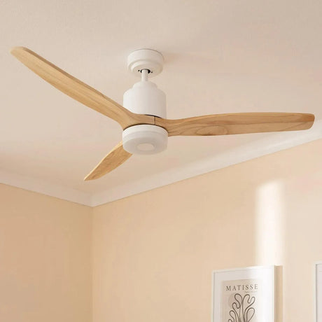 Ventilator wit met hout & afstandsbediening 'Johnny' 132cm - FOIR