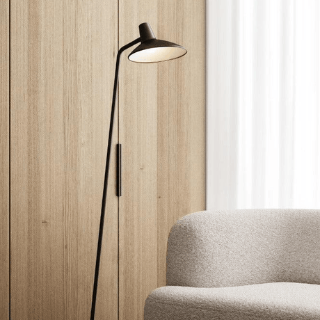 Staande lamp zwart E14 fitting schakelaar DFTP Darci 143 cm - FOIR