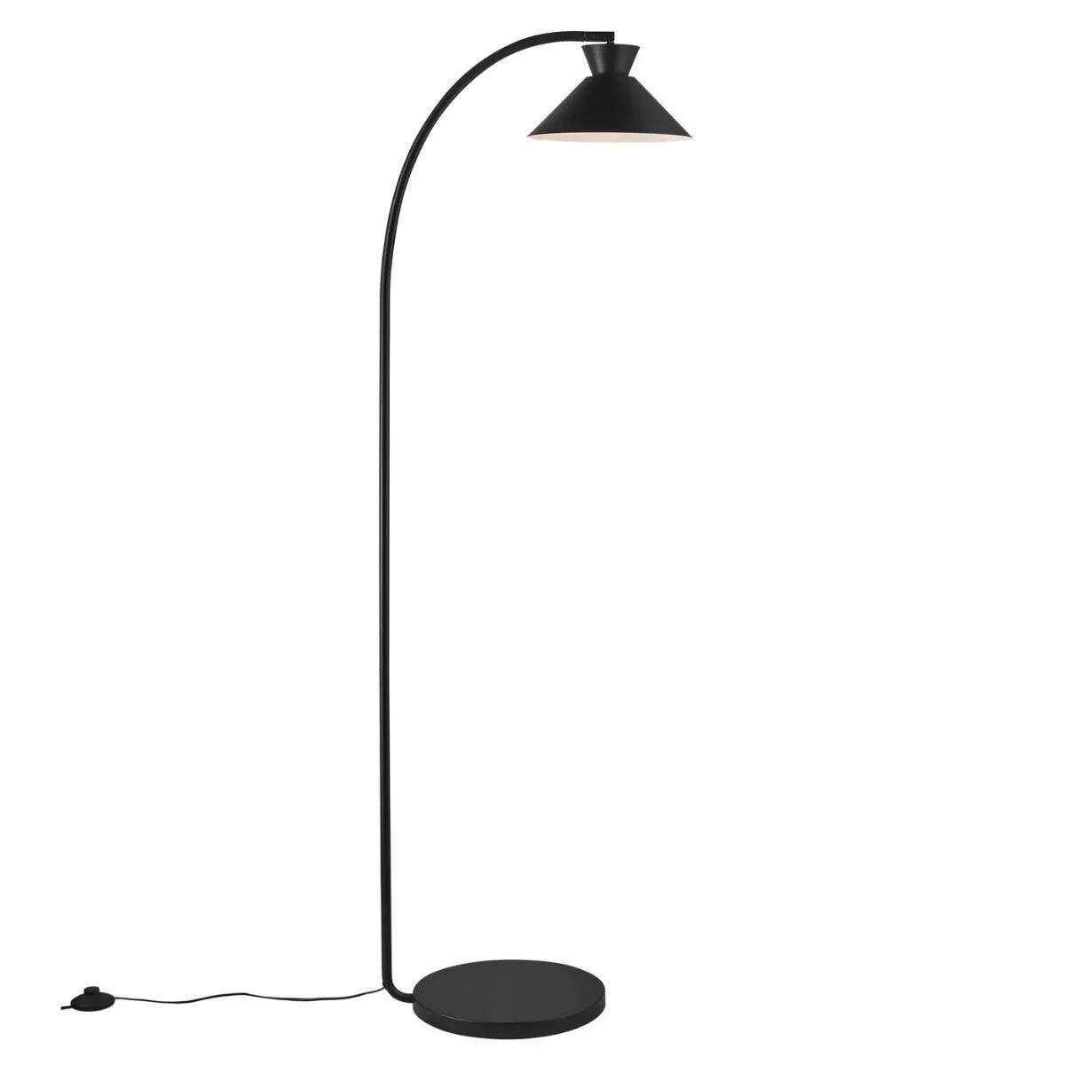 Grote zwarte vloerlamp met vloerschakelaar en E27 fitting Nordlux Dial - FOIR