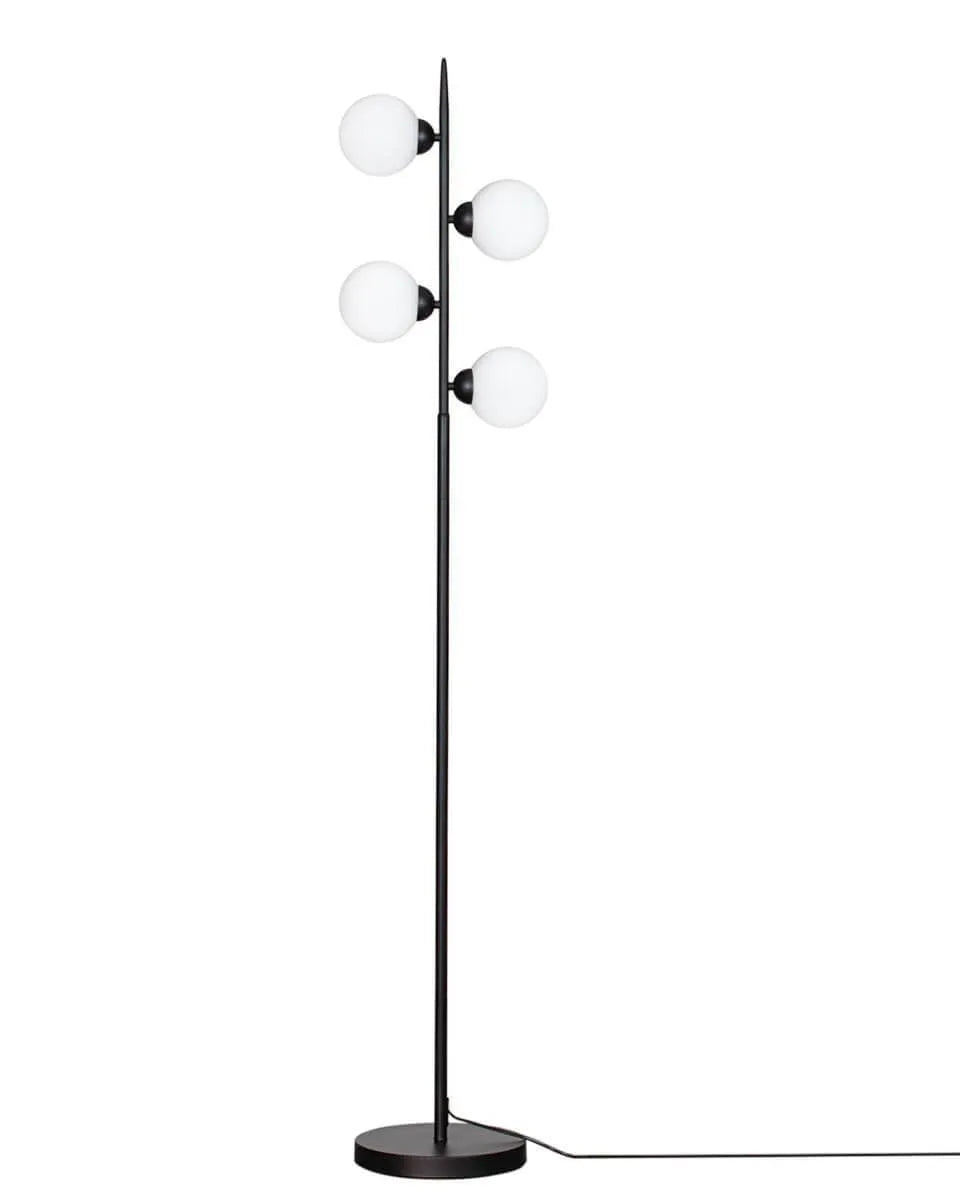 Staande vloerlamp zwart met opaalglas schakelaar en G9 fitting By Rydens Punto - FOIR