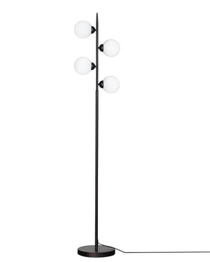 Staande vloerlamp zwart met opaalglas schakelaar en G9 fitting By Rydens Punto - FOIR
