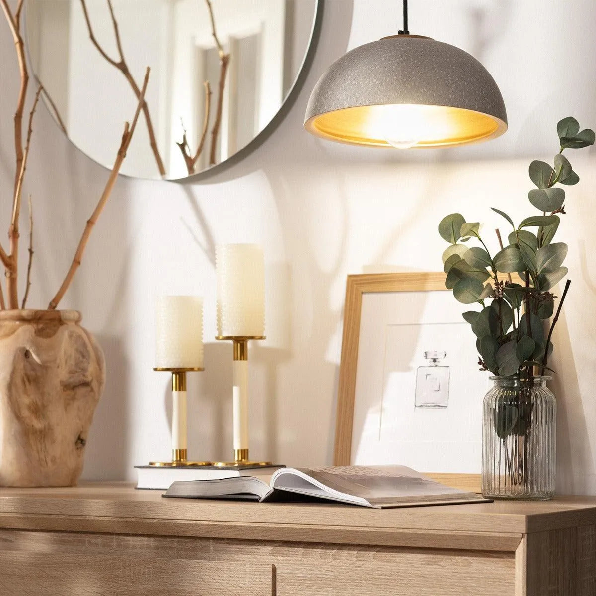 Hanglamp 'Beton' rond modern E27 fitting 290mm - FOIR