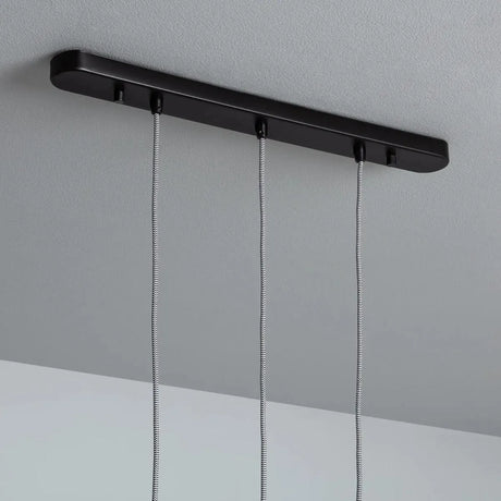 Verstelbare hanglamp zwart met hout 'Jasper' 3 kappen 78 cm E27 - FOIR