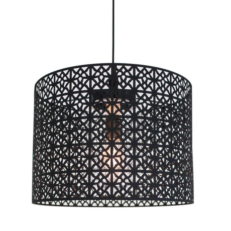 Metalen hanglamp e27 fitting by rydens rond zwart