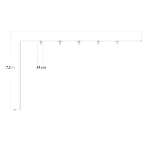 Feestverlichting met kapjes 5x e27 7.5m
