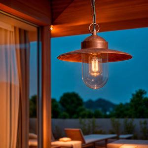 Hanglamp industrieel buiten E27 cortenstaal kleur