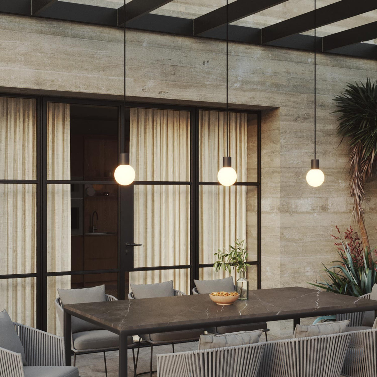 Hanglamp buiten 'Onbreekbare Bal' 3x E27 IP65 (met led)