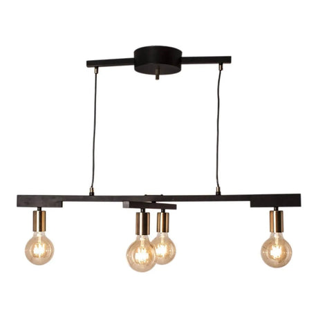 Verstelbare hanglamp zwart en goud e27 fittingen modern 