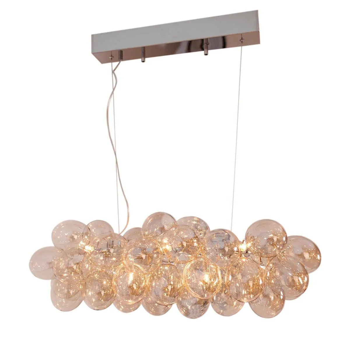 Glazen hanglamp voor boven de eettafel hier