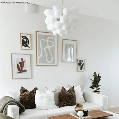 Hanglamp wit glas modern opaal glas e27 fitting design
