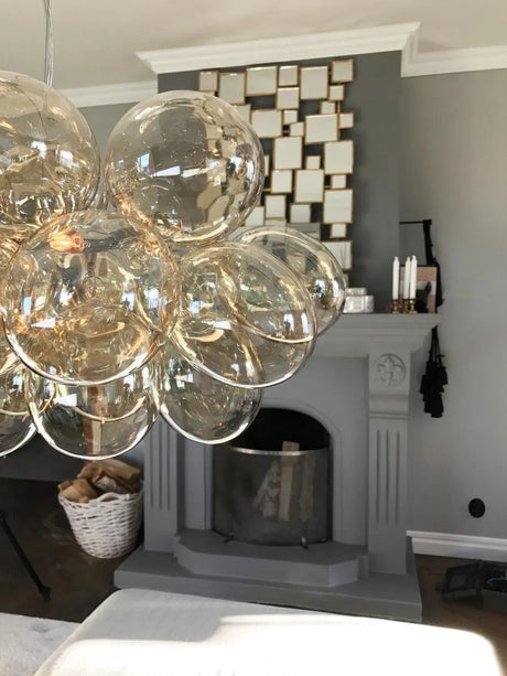 Glazen hanglamp by rydens gross bar voor boven de eettafel