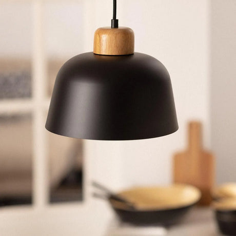 E27 fitting hout modern metaal led lamp rond